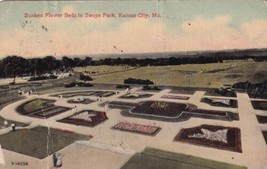 Sunken Flower Beds Swope Park Kansas City Missouri MO 1913 Victor Postcard B31 - £2.44 GBP