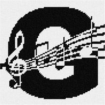 Pepita Needlepoint Canvas: Letter G Music Notes, 7&quot; x 7&quot; - £39.34 GBP+