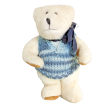Boyds Bears Warren Polar Bear w/ Blue Vest The Archive Collection White 8&quot; VTG - £6.93 GBP
