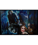 Heath Ledger Joker Dark Knight Batman Oil Painting Canvas Print Haiyan A... - $73.96 CAD