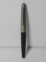 Parker 61 Brushed Chrome / Aluminum Black Resin Fountain Pen USA Made Vi... - $58.41