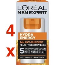 L&#39;oreal Men Expert Hydra Energy Hydrating Cream - 4 X 50ml -FREE Shipping - £43.58 GBP