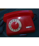 VINTAGE SOVIET  POLAND TELEPHONE ROTARY DIAL ASTER  BY TELKOM RWT RED COLOR - $89.13 CAD