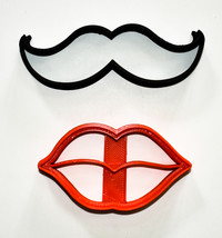 Mr And Mrs Lips Mustache Bridal Shower Set Of 2 Cookie Cutters USA PR1063 - £2.39 GBP