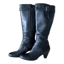 Ecco Black Leather Knee High Boots Size 39 (US 8/8.5) - £51.37 GBP