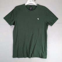 Abercrombie &amp; Fitch Men&#39;s L Green T-Shirt Crew Short Sleeve White Moose ... - $22.00