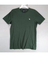 Abercrombie &amp; Fitch Men&#39;s L Green T-Shirt Crew Short Sleeve White Moose ... - $404.25 MXN