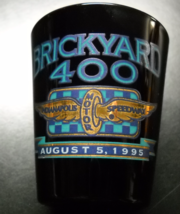 Brickyard 400 Shot Glass Indianapolis Motor Speedway August 5 1995 Black Glass - £5.56 GBP