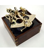 NauticalMart Brass Sextant w/Wood &amp; Etched Glass Box - $149.00