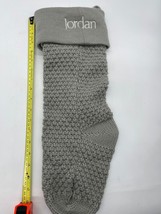 Personalization Mall Custom Christmas Jordan Stocking Gray Sweater Knit New - $9.50