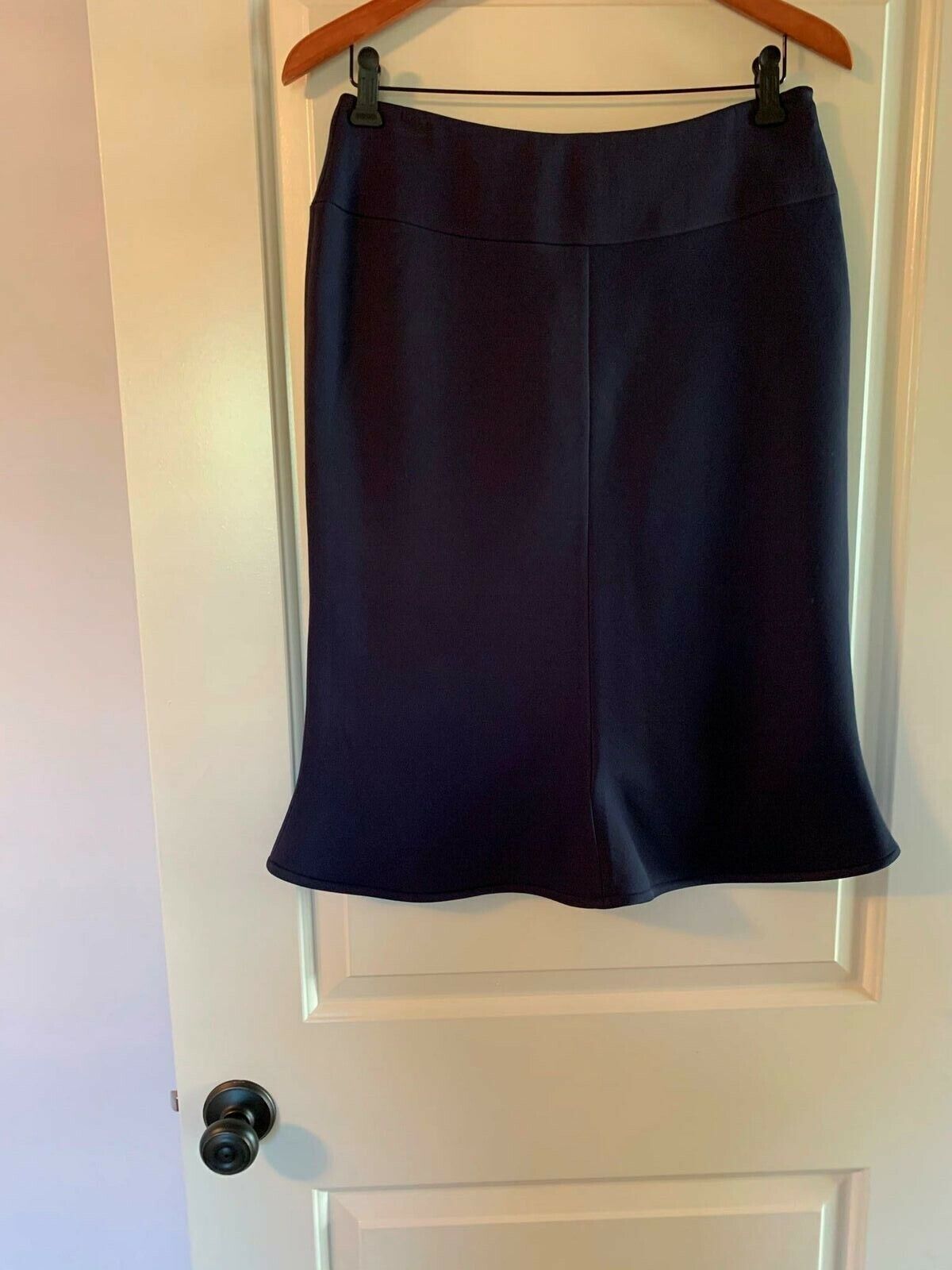 Primary image for NWT GIORGIO ARMANI Cotton Blend Navy Blue Trumpet Skirt SZ IT 46/US 12