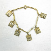 Vintage 1939 New York Worlds Fair Souvenir Charm Bracelet Trylon Perisph... - £78.55 GBP