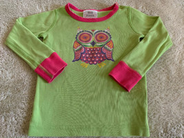 Hanna Andersson Girls Green Pink Owl Snug Long Sleeve Pajama Shirt 18 Months 2T - £6.67 GBP