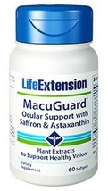MAKE OFFER! 3 Pack Life Extension MacuGuard Ocular Support Astaxanthin 60 gels image 1