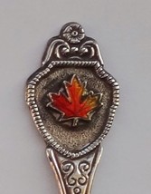 Collector Souvenir Spoon Canada Maple Leaf Cloisonne Emblem - £3.98 GBP