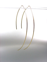 CHIC Urban Anthropologie Thin Gold Plated Metal Wire Threader Dangle Ear... - $15.99