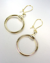 CHIC & ELEGANT! Designer Inspired Gold Plated Horsebit Ring Dangle Earrings - $18.99