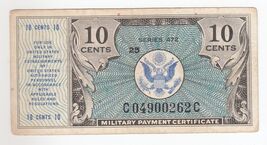 USA, MPC Series 472, 10 Cents, Military Payment Certificate, PM16, XF, Rare - $19.95
