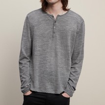 John Varvatos Collection Men&#39;s Long Sleeve Textured Merino Wool Henley S... - £61.25 GBP