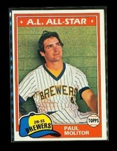 Vintage 1981 Topps Al ALL-STAR Baseball Card #300 Paul Molitor Milwaukee Brewers - £7.77 GBP