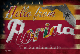 Hello From Florida Novelty Metal Postcard - $15.95