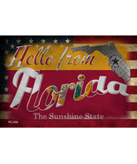Hello From Florida Novelty Metal Postcard - $21.81 CAD