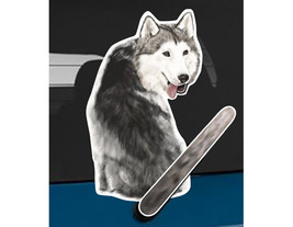 Siberian Husky dog rear window wiper wagging tail sticker - $12.99
