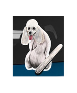 Poodle dog rear window wiper wagging tail sticker - $241.56 MXN