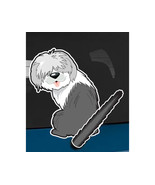 Old English Sheepdog rear window wiper wagging tail sticker - $12.99