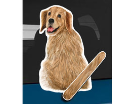 Golden Retriever dog rear window wiper wagging tail sticker - £10.35 GBP