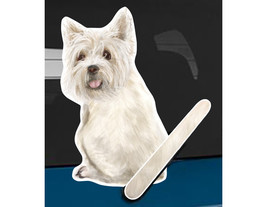 West Highland Terrier Westy dog rear window wiper wagging tail sticker - £10.38 GBP
