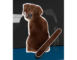 Chocolate Lab dog rear window wiper wagging tail sticker - £10.28 GBP