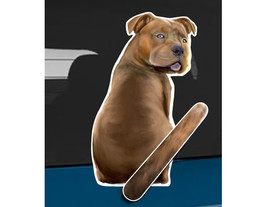Pit bull dog rear window wiper wagging tail sticker - £10.29 GBP