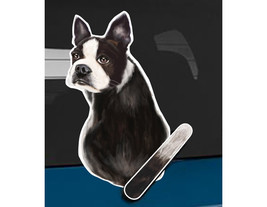 Boston Terrier dog rear window wiper wagging tail sticker - $12.99