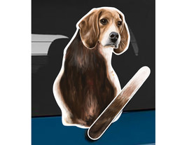 Beagle dog rear window wiper wagging tail sticker - £10.16 GBP