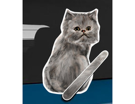 Grey Persian cat rear window wiper wagging tail sticker - £10.29 GBP