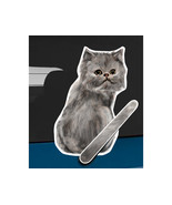 Grey Persian cat rear window wiper wagging tail sticker - $12.99