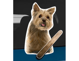 Yorkshire Terrier Yorkie dog rear window wiper wagging tail sticker - £10.38 GBP