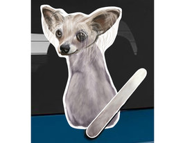 Chinese Crested dog rear window wiper wagging tail sticker - £10.16 GBP