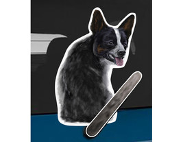 Australian Cattle dog rear window wiper wagging tail sticker - $12.99