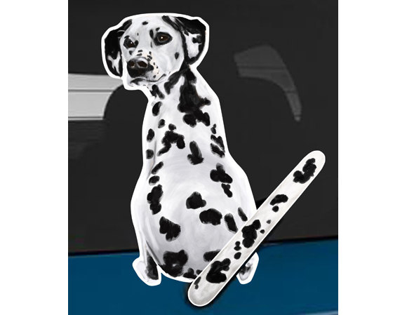Primary image for Dalmatian dog rear window wiper wagging tail sticker