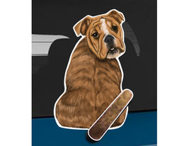 Bulldog dog rear window wiper wagging tail sticker - £10.38 GBP