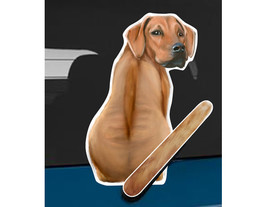 Rhodesian Ridgeback dog rear window wiper wagging tail sticker - £10.38 GBP