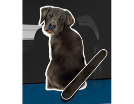 Black Lab dog rear window wiper wagging tail sticker - $12.99