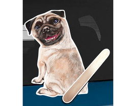 Pug dog rear window wiper wagging tail sticker - £10.19 GBP