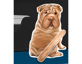 Shar Pei dog rear window wiper wagging tail sticker - $12.99