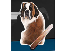 St Bernard dog rear window wiper wagging tail sticker - £10.21 GBP