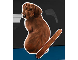 Daschund dog rear window wiper wagging tail sticker - £10.38 GBP