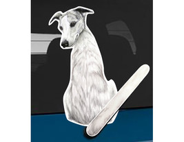 Greyhound dog rear window wiper wagging tail sticker - £10.22 GBP