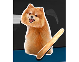 Pomeranian dog rear window wiper wagging tail sticker - £10.34 GBP